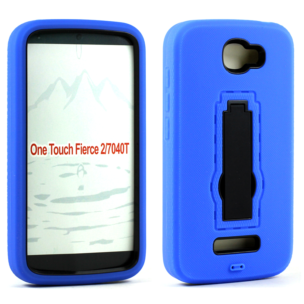 Alcatel ONE Touch Fierce 2 7040 Armor Hybrid Kickstand Case (Blue)